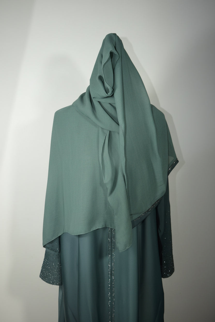 Abaya Vert Brillant - Élégance Émeraude
