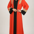 Veste Kimono Orange Perle - Broderies Artisanales Marocaines