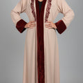 Veste Kimono Rose Broderies Bordeaux