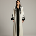 Veste Kimono Blanche Broderies Noires