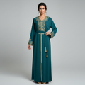 Gandoura Cintrée Bleu Fleuri