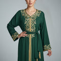 Gandoura Verte – Noblesse & Éclat Marocain