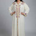 Pearly White Kaftan – Moroccan Elegance & Enhanced Silhouette