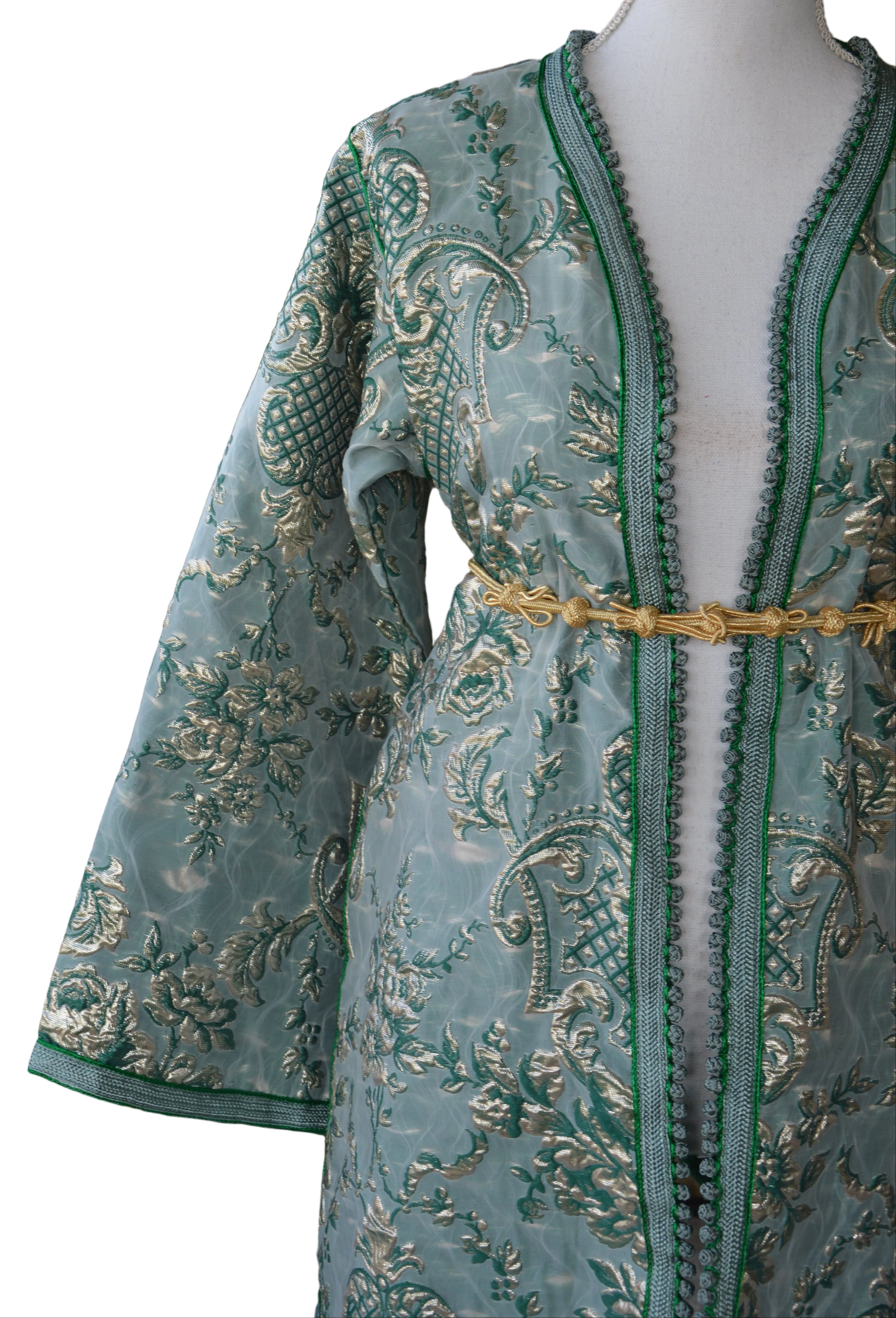 Veste Blazer en Brocard – Doublure Verte Satinée