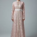 Powder Pink Lace Takchita – Softness, Romance & Moroccan Craftsmanship
