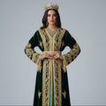 Takchita Velours Vert Émeraude Royal – Henna & Prestige Marocain