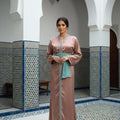 Satin Caftan "Dusty Pink & Seafoam Green" – Minimal Chic