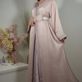 Takchita organza satiné métallisé – Rose poudré