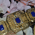 Ceinture orientale dorée – Cabochons Bleu Royal
