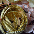 Gilded Mdamma with green stones – Traditional belt for caftan and takchita