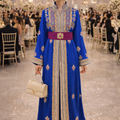 Royal Blue Gendarme Collar Takchita – Hand Embroidered & Beaded